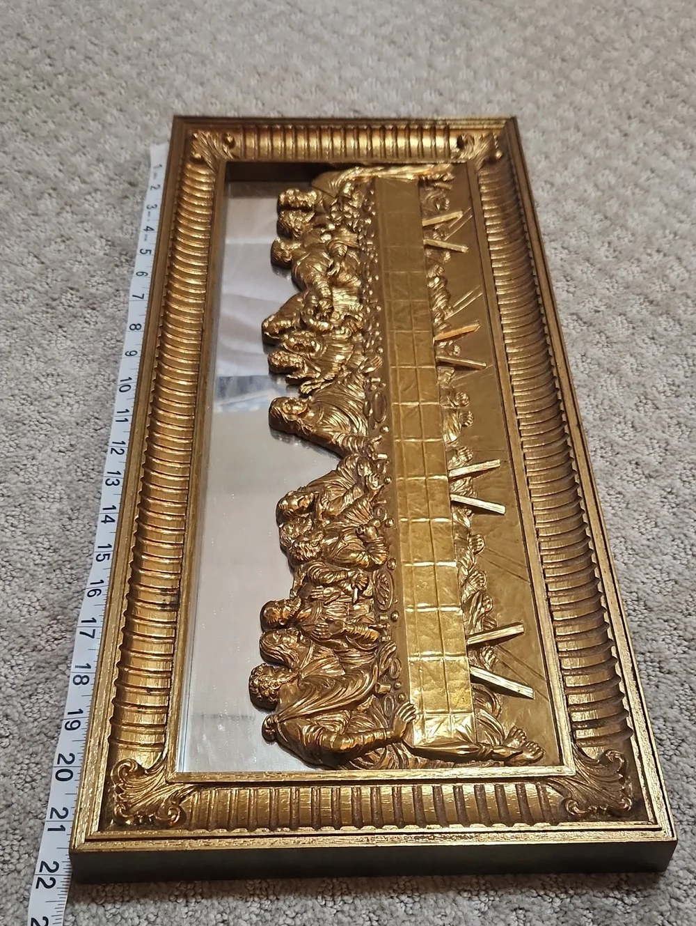 Homeco Vintage Gold Last Supper Wall Plaque Jesus & His Disciples Apostles